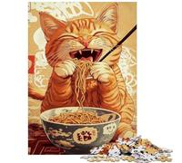for Adults 1000 Piece Jigsaw Puzzle Cat's Noodle Feast Relaxing Games Difficult Hard Toy Wall Decor Improving Love between Couples Size 38x26cm