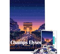 for Adults 1000 Piece Jigsaw Puzzle Champs Elysees Paris Night Scene Challenging Game Toys Impossible Game Tough Challenge Gifts for Women Men (Size 38x52cm)