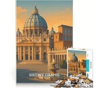 for Adults 1000 Piece Jigsaw Puzzle Chapelle Sixtine Vatican, Fun Games, Parent-child Interaction, Every Piece Is Unique 38x26cm