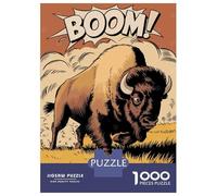 for Adults 1000 Piece Jigsaw Puzzle Charging Bison Fury Jigsaw for Adults Family Game Improve Memory Christmas Birthday Gifts 52x38cm/1000pcs