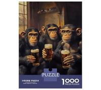 for Adults 1000 Piece Jigsaw Puzzle Chimps Enjoy Beer Together-1 Jigsaw for Adults Hands-on Game Wall Decoration Fun at Home Activities, 70x50cm/1000pcs