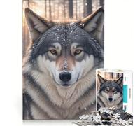 for Adults 1000 Piece Jigsaw Puzzle Close Up Snow Wolf, DIY Toys, Staycation Kill Time, Unique Birthday And Gifts 50x75cm