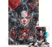 for Adults 1000 Piece Jigsaw Puzzle Clown Girl with Knife, Educational Games, Analysis And Logic, Presents for Women 38x26cm