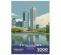 for Adults 1000 Piece Jigsaw Puzzle Colombo, Sri Lanka Cityscape Illustration Jigsaw for Adults Relax Games Hand Speed Race Fun Activities at Home 52x38cm/1000pcs
