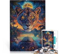 for Adults 1000 Piece Jigsaw Puzzle Color painting lion Made of cardboard for age 14 years and over Challenging play toys It is ideal as a gift for the whole family。size:38x52cm/14.96x20.47inch