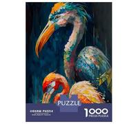 for Adults 1000 Piece Jigsaw Puzzle Colored Flamingo Duo Jigsaw Puzzle Brain Teaser Game Hand Speed Race Fun Activities at Home 52x38cm/1000pcs