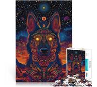 for Adults 1000 Piece Jigsaw Puzzle “Colorful Art Dog” Made of wood，for age 14 years and over Challenging To Complete But Fun And Humorous Secret Santa Gifts。size：50x75cm/14.96x20.47inch