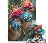 for Adults 1000 Piece Jigsaw Puzzle Colorful Birds with Spiky Crests, Hands-on Game, Fun Activities at Home, Deal As Gifts for The Whole Family 38x26cm
