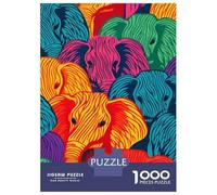 for Adults 1000 Piece Jigsaw Puzzle Colorful Elephant Herd Teenager Puzzles DIY Toys Difficult Challenge Challenging Game Gifts 38x26cm/1000pcs