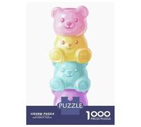 for Adults 1000 Piece Jigsaw Puzzle Colorful Gummy Bear Stack Kawaii Art Jigsaw Brain Teaser Game Home Decoration Unique Birthday And Xmas Gifts 70x50cm/1000pcs