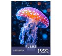 for Adults 1000 Piece Jigsaw Puzzle Colorful Jellyfish in Dark Water Jigsaw Brain Teaser Game Home Decoration Unique Birthday And Xmas Gifts 52x38cm/1000pcs