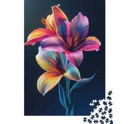 for Adults 1000 Piece Jigsaw Puzzle Colorful Lily Flower Art Print Adult Jigsaw Fun Games But Fun And Humorous Christmas Birthday Gifts 52x38cm/1000pcs