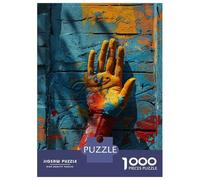 for Adults 1000 Piece Jigsaw Puzzle Colorful Painted Hand Art Puzzles for Adults Toy Wall Decor Pattern Assembly Unique Birthday And Xmas Gifts 70x50cm/1000pcs
