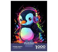 for Adults 1000 Piece Jigsaw Puzzle Colorful Penguin Music Teenager Puzzles DIY Toys Difficult Challenge Challenging Game Gifts 52x38cm/1000pcs