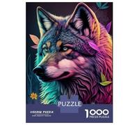 for Adults 1000 Piece Jigsaw Puzzle Colorful Wolf Animals Adult Puzzles Anti-Stress Toys Precision Cutting Fun Activities at Home 70x50cm/1000pcs