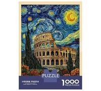 for Adults 1000 Piece Jigsaw Puzzle Colosseum in Starry Night Style Jigsaw Puzzle Relax Games Home Decoration Unique Birthday And Xmas Gifts 70x50cm/1000pcs