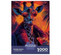 for Adults 1000 Piece Jigsaw Puzzle Cool Giraffe in Sunglasses Adult Puzzles Toy Wall Decor Staycation Kill Time Unique Birthday And Xmas Gifts 38x26cm/1000pcs