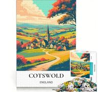 for Adults 1000 Piece Jigsaw Puzzle Cotswold Village, Fun Games, Parent-child Interaction, Every Piece Is Unique 50x75cm