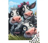 for Adults 1000 Piece Jigsaw Puzzle Cows in Grass Field Puzzles for Adults Toy Wall Decor Pattern Assembly Unique Birthday And Xmas Gifts 52x38cm/1000pcs