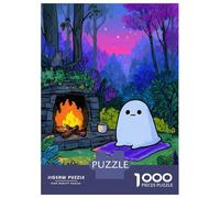 for Adults 1000 Piece Jigsaw Puzzle Cozy Ghost by The Fireplace Jigsaw for Adults Family Game Improve Memory Christmas Birthday Gifts 70x50cm/1000pcs