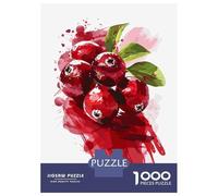 for Adults 1000 Piece Jigsaw Puzzle Cranberry Watercolor Illustration Puzzle for Adults Relaxing Games Birthday Present Unique Birthday And Xmas Gifts 52x38cm/1000pcs