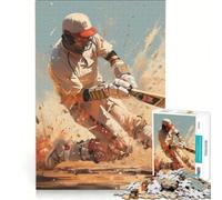 for Adults 1000 Piece Jigsaw Puzzle Cricket Dynamic Sport Game, Impossible Game, Fun at Home Activities, Artists' Collection, Fine Arts 38x26cm