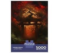 for Adults 1000 Piece Jigsaw Puzzle Crimson Forest Gate Jigsaw Brain Teaser Game Home Decoration Unique Birthday And Xmas Gifts 70x50cm/1000pcs