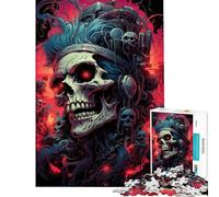 for Adults 1000 Piece Jigsaw Puzzle Cursed Skull Punk Puzzles for Adults Family Games Difficult Challenge Unique Birthday And Xmas Gifts (Size 38x52cm)