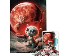 for Adults 1000 Piece Jigsaw Puzzle Cute Alien with Gun on Mars Puzzles for Adults Family Games Difficult Challenge Unique Birthday And Xmas Gifts (Size 50x75cm)