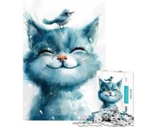 for Adults 1000 Piece Jigsaw Puzzle Cute Cat And Birds Challenging To Complete Family Activities Family Game Suitable for People Aged 14 And Above (38x52cm)