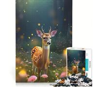 for Adults 1000 Piece Jigsaw Puzzle Cute Deer Flower, DIY Toys, Pattern Assembly, Artists' Collection, Fine Arts 38x52cm
