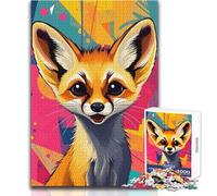 for Adults 1000 Piece Jigsaw Puzzle Cute Fennec Fox Pop Art Enjoy Peaceful Quiet Moments High Accuracy Cutting Craft Play Toy Size 38x52cm