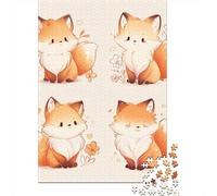 for Adults 1000 Piece Jigsaw Puzzle Cute Fox Art Prints-1 Puzzles for Adults Toy Wall Decor Pattern Assembly Unique Birthday And Xmas Gifts 38x26cm/1000pcs