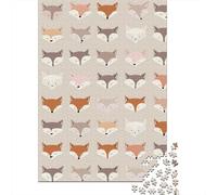 for Adults 1000 Piece Jigsaw Puzzle Cute Fox Pattern Fabric Adult Jigsaw Puzzle Brain Teaser Game For Family Fun Christmas Birthday Gifts 70x50cm/1000pcs