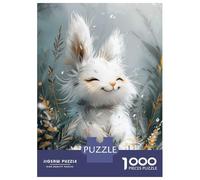 for Adults 1000 Piece Jigsaw Puzzle Cute White Bunny Adult Jigsaw Toy Wall Decor Difficult Challenge Fun at Home Activities, 38x26cm/1000pcs