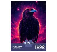 for Adults 1000 Piece Jigsaw Puzzle Cyberpunk Eagle with Glowing Red Eyes Jigsaw Puzzle Brain Teaser Game Hand Speed Race Fun Activities at Home 52x38cm/1000pcs