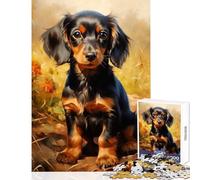 for Adults 1000 Piece Jigsaw Puzzle Dachshund Shared Joyful Home Experience Wonderful Festive (38X26cm)