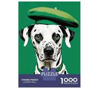 for Adults 1000 Piece Jigsaw Puzzle Dalmatian Dog Green Art Jigsaw for Adults Hands-on Game Wall Decoration Fun at Home Activities, 70x50cm/1000pcs