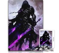 for Adults 1000 Piece Jigsaw Puzzle Dark Knight with Purple Swords Enjoy Peaceful Quiet Moments High Accuracy Cutting Craft Play Toy Size 50x75cm