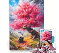 for Adults 1000 Piece Jigsaw Puzzle Death Under A Pink Tree, Fun Games, Parent-child Interaction, Every Piece Is Unique 38x52cm