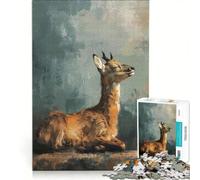 for Adults 1000 Piece Jigsaw Puzzle Deer Portrait, Fun Games, Parent-child Interaction, Every Piece Is Unique 50x75cm