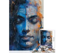 for Adults 1000 Piece Jigsaw Puzzle Divine Serenity Shiva Hands-on Game Stress Reliever Home Decoration Toys Improving Love between Couples (38x26cm)