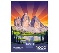 for Adults 1000 Piece Jigsaw Puzzle Dolomites Italy Vintage Jigsaw Brain Teaser Game Home Decoration Unique Birthday And Xmas Gifts 70x50cm/1000pcs