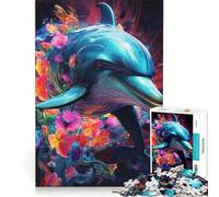 for Adults 1000 Piece Jigsaw Puzzle Dolphin in Borderlands, Impossible Game, Fun at Home Activities, Artists' Collection, Fine Arts 50x75cm