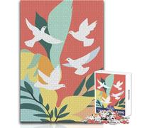 for Adults 1000 Piece Jigsaw Puzzle Doves in Flight Enjoy Peaceful Quiet Moments High Accuracy Cutting Craft Play Toy Size 38x52cm