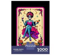 for Adults 1000 Piece Jigsaw Puzzle Drunk Aunt Skeleton Tarot Card Adult Jigsaw Puzzle Relax Games Staycation Kill Time Fun Activities at Home 70x50cm/1000pcs