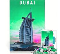 for Adults 1000 Piece Jigsaw Puzzle Dubai Burj Al Arab Poster, Hands-on Game, Pattern Assembly, Unique Birthday And Gifts 38x52cm