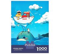 for Adults 1000 Piece Jigsaw Puzzle Duck Captain on Whale Cartoon Illustration Adult Puzzles Anti-Stress Toys Precision Cutting Fun Activities at Home 70x50cm/1000pcs