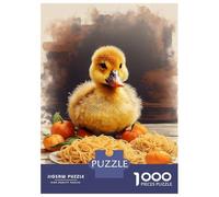 for Adults 1000 Piece Jigsaw Puzzle Duckling Eating Spagethi Jigsaw for Adults Family Game Improve Memory Christmas Birthday Gifts 38x26cm/1000pcs