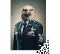 for Adults 1000 Piece Jigsaw Puzzle Eagle Air Force Uniform Puzzles for Adults Toy Wall Decor Pattern Assembly Unique Birthday And Xmas Gifts 52x38cm/1000pcs